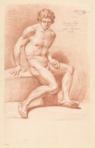 Seated male nude, seen from the side (3rd prize 1797)