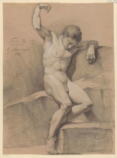 Seated male nude, seen from the front (2nd prize 1799)