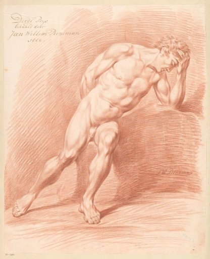 Seated male nude, seen from the front (3rd prize 1800)