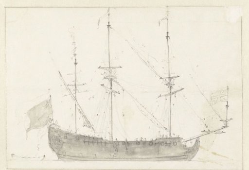 Large sailing ship seen from the side