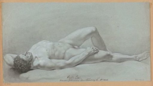 Male nude lying on his back (1st prize 1806)