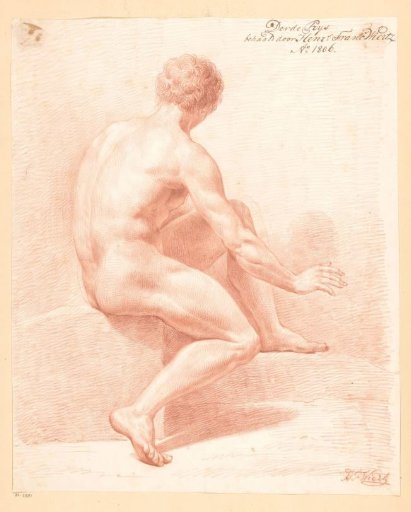 Seated male nude, seen from the back (3rd prize 1806)