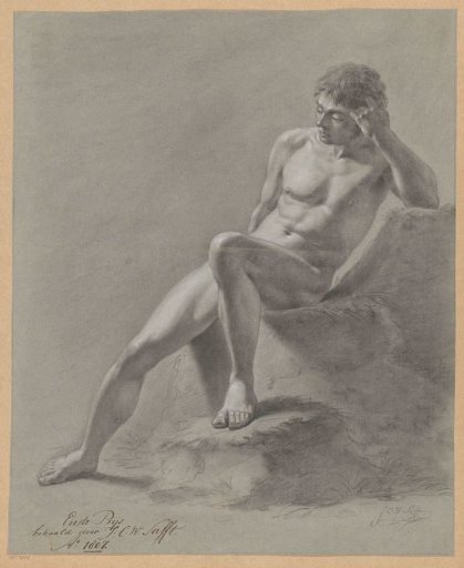 Seated male nude, seen from the front (1st prize 1807)
