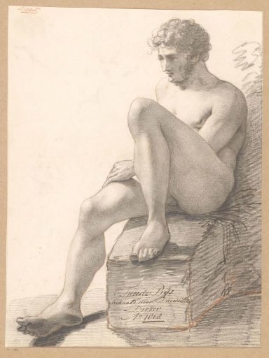 Seated male nude, seen from the front (2nd prize 1808)