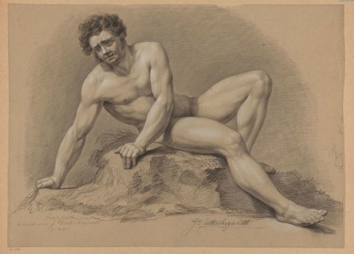 Sitting male nude, seen from the front (2nd prize 1810)
