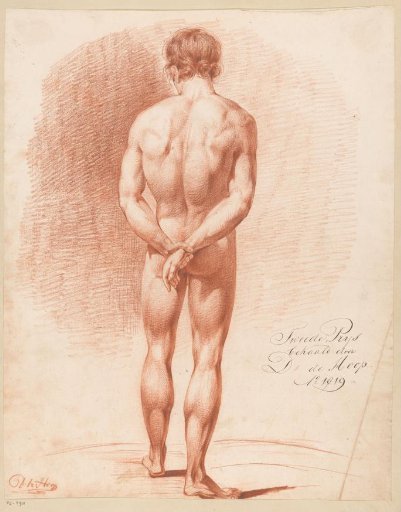 Standing male nude, seen from the back (2nd prize 1819)