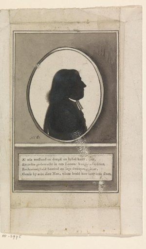 Silhouette of a man, looking to the right