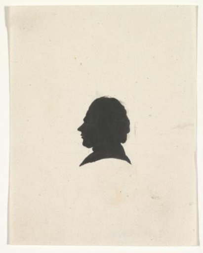 Silhouette of a young man, looking to the left