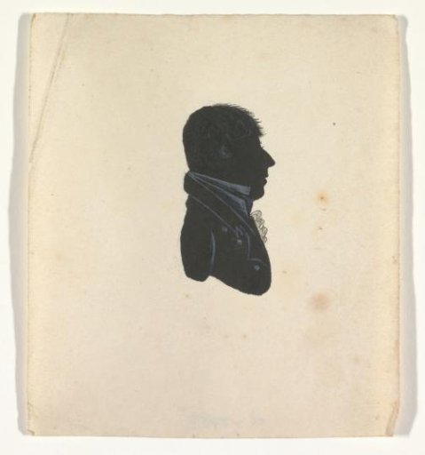 Silhouette of a man, looking to the right