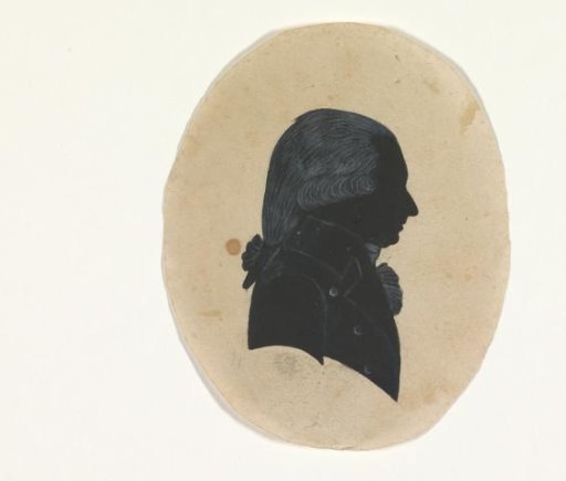 Silhouette of a man looking to the right