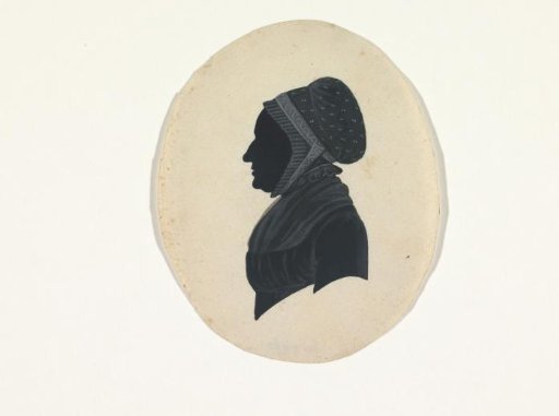 Silhouette of a woman, looking to the left, probably Mrs. Graadt-Jamin