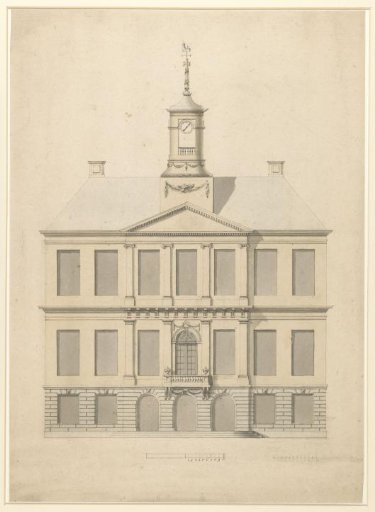 Design for the front facade of the town hall in Weesp