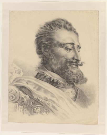 Head of a man with a beard, to the right