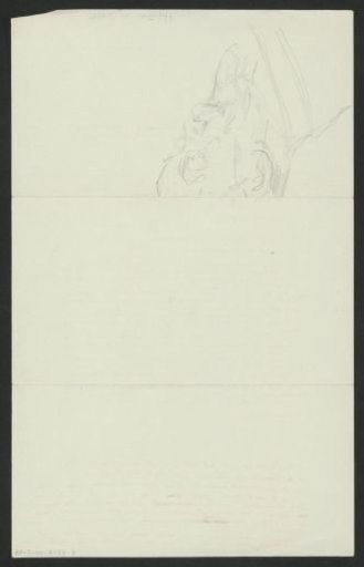 Portrait of Cornelis Hofstede de Groot on the verso of an Invitation to the Meeting of the Rijks-Commission for Museum Affairs