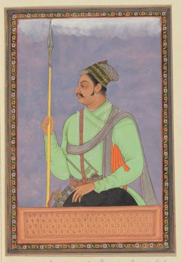 Portrait of Raja Man Sing Rajput, who was vizier to Aurangzeb