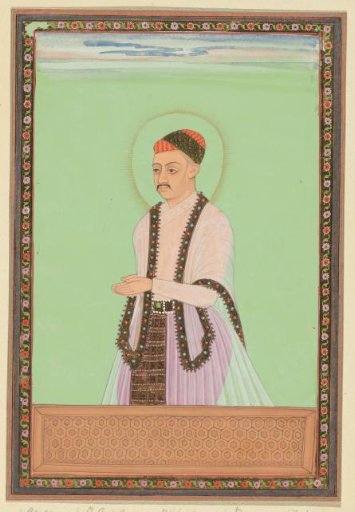 Portrait of Sultan Ibrahim, son of Bara Malik, who ruled Golconda after his father