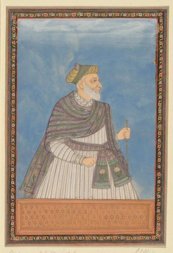 Portrait of Mirza Ahmad, who was the eldest son-in-law of Sultan Abdullah; he served as vizier with the title Ayn al-Mulk