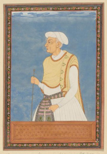 Portrait of Neknam-khan; he was vizier to Sultan Abdullah and served as army commander (sar-lashkar) of Karnatak after Mir Jumla