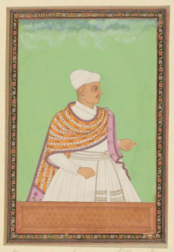 Portrait of Akanna Pandit, chief scribe of the king (shahnawis-i kull) in the domain of Sultan Abul Hasan