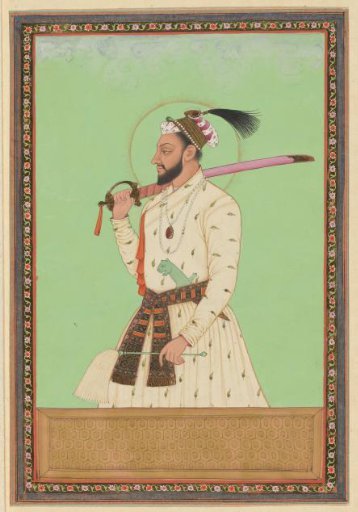 Portrait of Dara Shikoh, eldest son of Shah Jahan, who ruled the province of Delhi during his father's lifetime; after his father's death, Aurangzeb had him killed and became ruler of Delhi himself