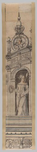 Fragments of a cartoon for the stained-glass window in the west facade of Joris van Egmond (Bishop of Utrecht 1535-1559) for the Saint Bavo Church in Haarlem