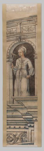 Fragments of a cartoon for the stained-glass window in the west facade of Joris van Egmond (Bishop of Utrecht 1535-1559) for the Saint Bavo Church in Haarlem