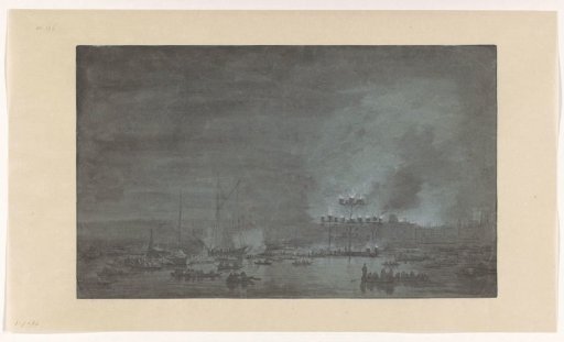 Bonfires on the general Thanksgiving Day for the Peace of Ryswick, 1697