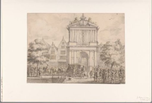 Arrival of the Procession with Maria de' Medici at the Triumphal Arch on the Varkenssluis, 1638