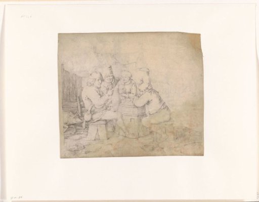 Company of Peasants Seated Around a Cask
