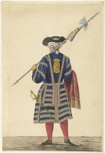 A Halberdier, from Behind