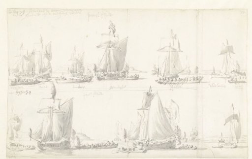 Visit of the English King Charles II to two East Indiamen during his journey on 27 August 1681