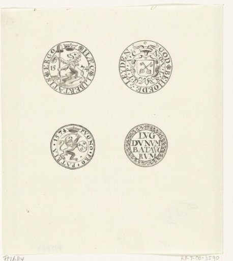 Two paper emergency coins from the siege of Leiden, 1574
