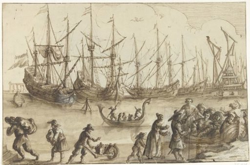 Ships in a harbor