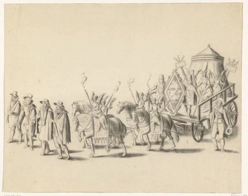 Procession of the Rhetoricians with a Queen on a Horse-Drawn Carriage, 1620