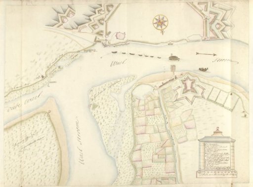 Map of Nijmegen and surroundings, ca. 1701-1715