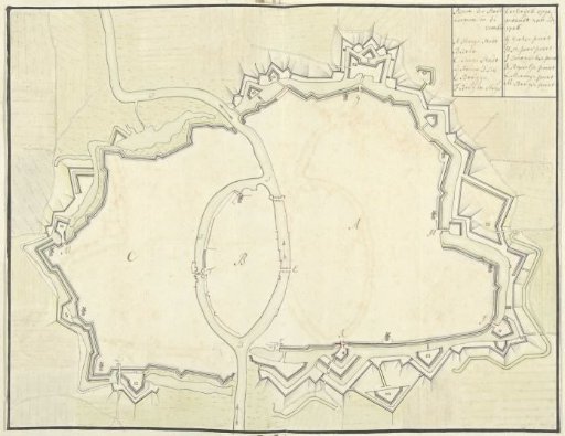Plan of Kortrijk, 1706
