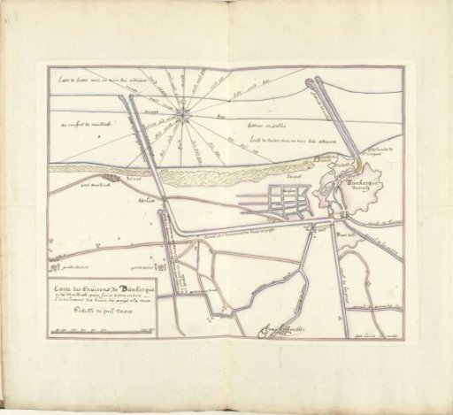 Plan of the water management in the area between Fort Mardijk and Dunkirk, 1714