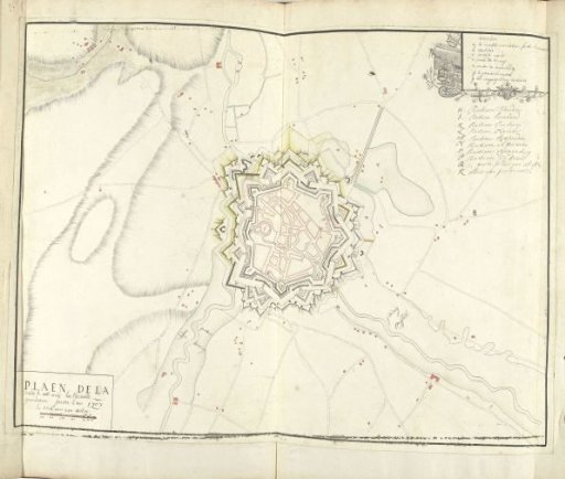 Plan of Ath with inundations, 1707