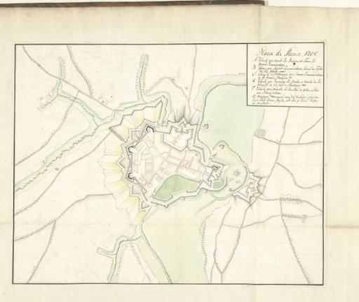 Map of Menen, 1708