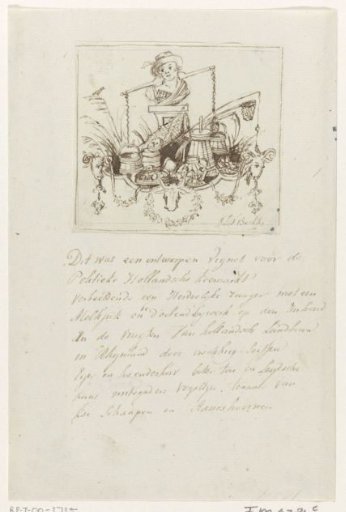 Design for a vignette for: The Political Dutch Cow Market, 1787