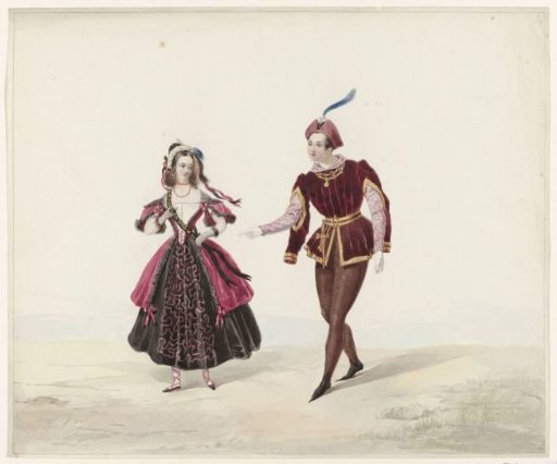 Man and Woman in Historical Costume, 1841