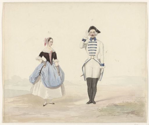 Man and Woman in Historical Costume, 1841