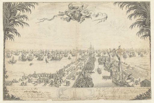 The fleet of the Prince in the harbour of Hellevoetsluis, 1688