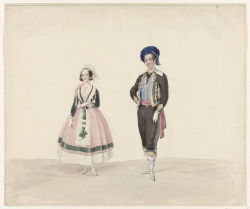 Man and Woman in Historical Costume, 1841