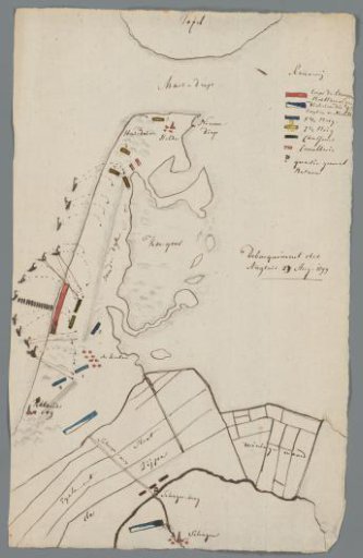 Map of North Holland with the landing of the British, 1799
