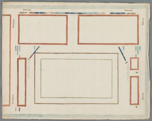 Map showing manoeuvres on the Schuttersveld in Delft, ca. 1799-1803