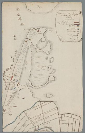 Map of North Holland with the landing of the British, 1799
