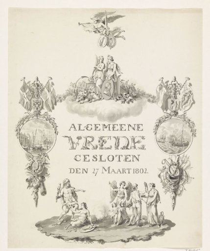 Allegory and Calligraphy on the Peace of Amiens, 1802