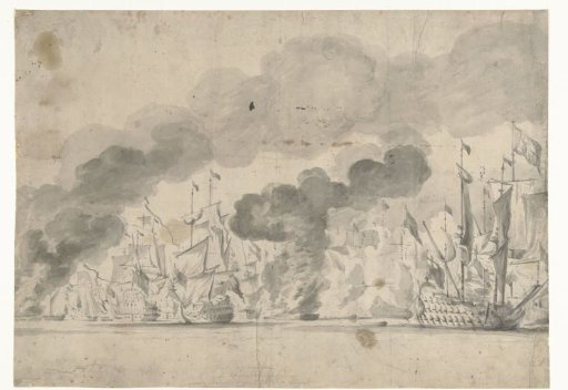 Naval battle at Lowestoft on 13 June 1665