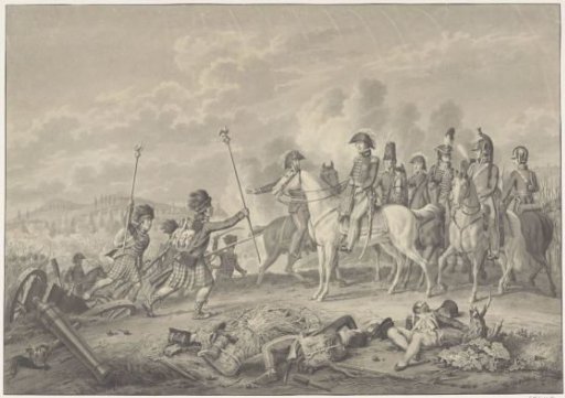 The Duke of Wellington receives two standards with eagles captured from the French during the Battle of Waterloo, 1815